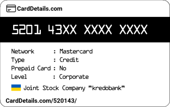 Card Details: 520143