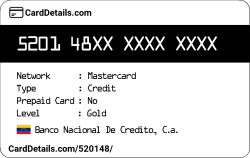 Card Details: 520148
