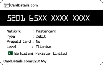 Card Details: 520165