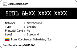 Card Details: 520186