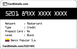 Card Details: 520189