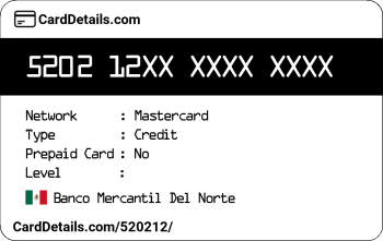 Card Details: 520212