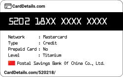 Card Details: 520218