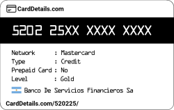Card Details: 520225