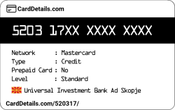 Card Details: 520317