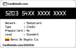 Card Details: 520354