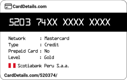 Card Details: 520374