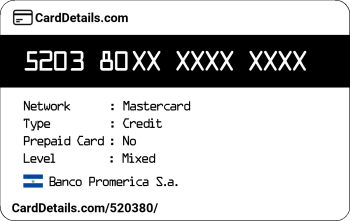 Card Details: 520380