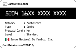 Card Details: 520416