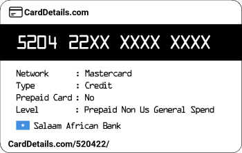 Card Details: 520422