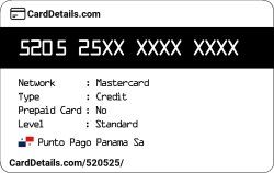 Card Details: 520525