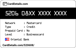 Card Details: 520608