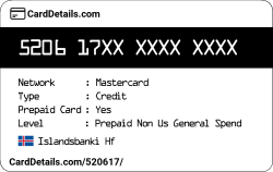 Card Details: 520617