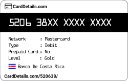 Card Details: 520638