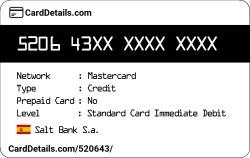 Card Details: 520643