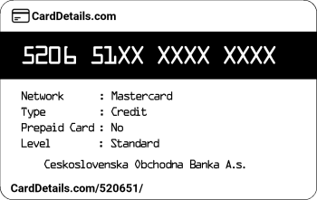 Card Details: 520651