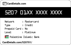 Card Details: 520701