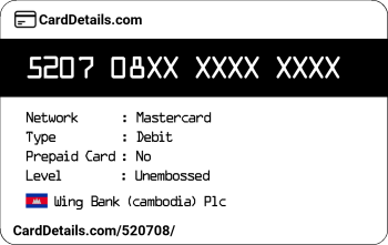 Card Details: 520708