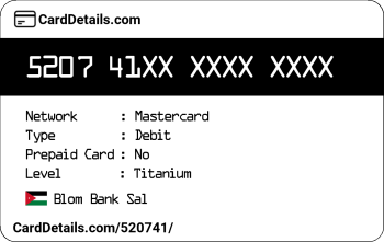 Card Details: 520741