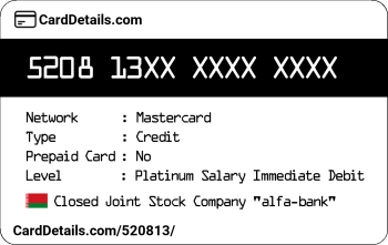 Card Details: 520813