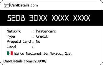 Card Details: 520830