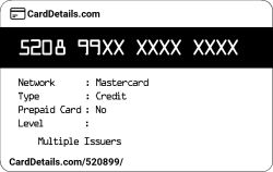 Card Details: 520899
