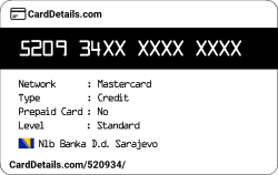 Card Details: 520934