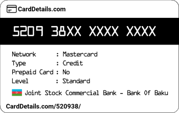 Card Details: 520938
