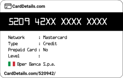 Card Details: 520942