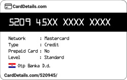 Card Details: 520945
