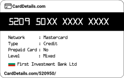 Card Details: 520950
