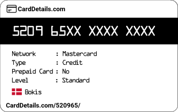 Card Details: 520965