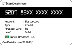 Card Details: 520983