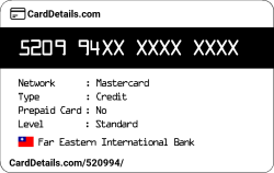 Card Details: 520994