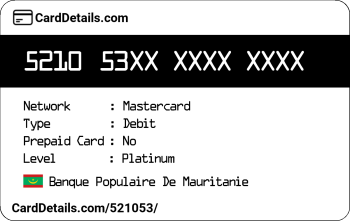 Card Details: 521053