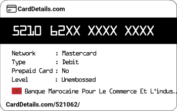 Card Details: 521062