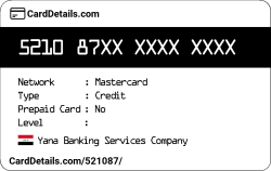Card Details: 521087