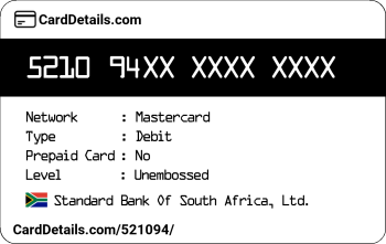 Card Details: 521094