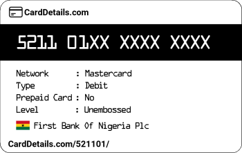Card Details: 521101