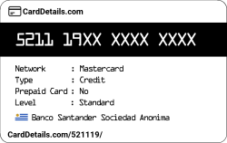 Card Details: 521119