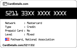 Card Details: 521133