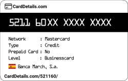 Card Details: 521160