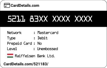 Card Details: 521183