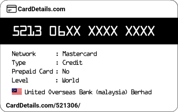 Card Details: 521306
