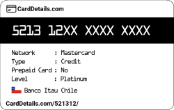 Card Details: 521312