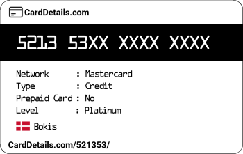 Card Details: 521353