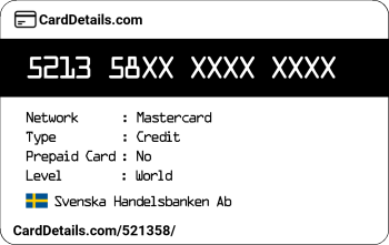 Card Details: 521358