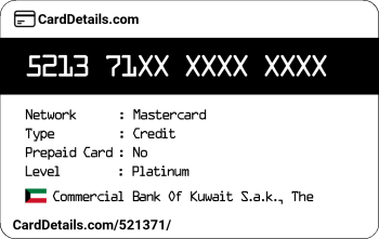 Card Details: 521371