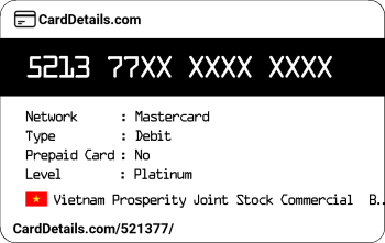 Card Details: 521377