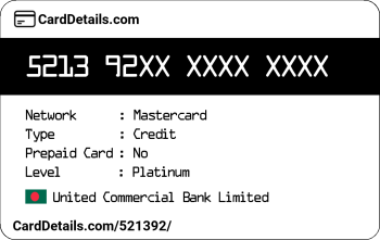 Card Details: 521392